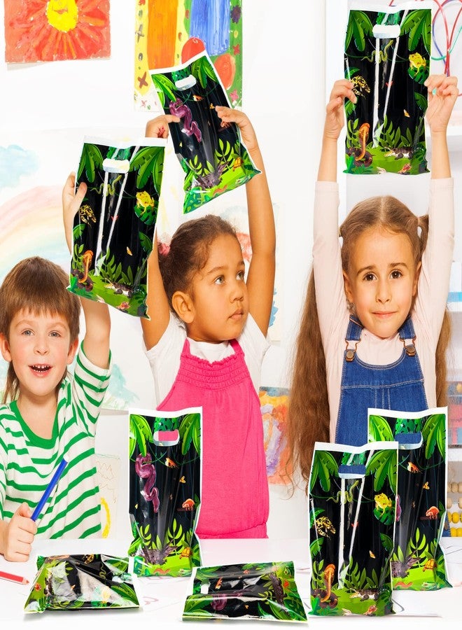 BkeeCten Goodie Party Favor Bags - 50 Pack Reptile Swamp Party Favor Bags Lizard Snake Goody Candy Treat Christmas Winter Xmas New Year Gifts Wrapping Plastic Wildlife Jungle Animal Gift Wrap Kids - Image 5